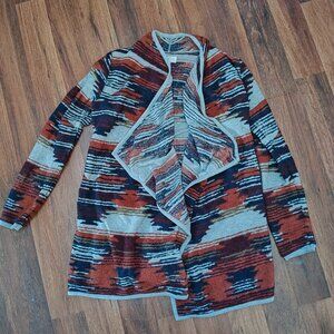 Lucky Brand Cardigan Sweater Womens Size S Aztec Print Long Sleeve Casual BOHO